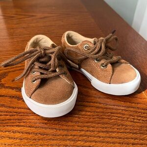 Janie and Jack Baby/Toddler Boy Caramel Suede Sneaker - Size 4